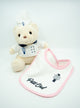 Baby Gift Set - Pink Baby Bib & Teddy Bear Goodies - cordonbleuboutique.com
