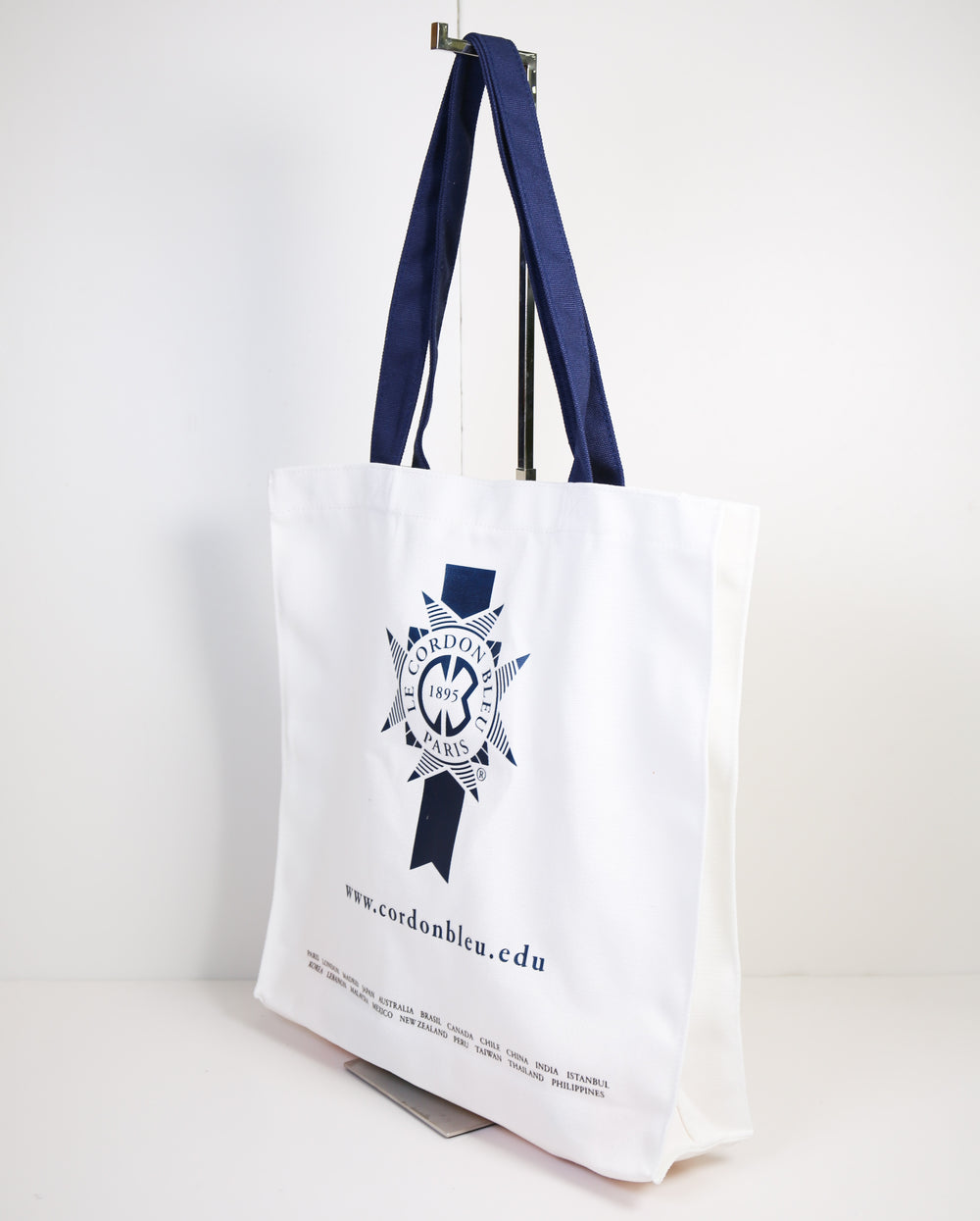 Tote Bag With Gusset Blue Handles